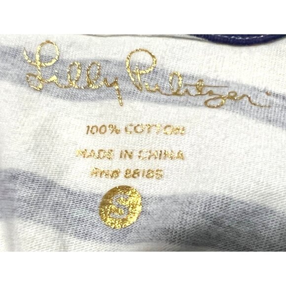 Lilly Pulitzer Striped Mini Cotton Sun Dress Sz Small Navy Blue & White 3/4 Slee - Picture 6 of 14